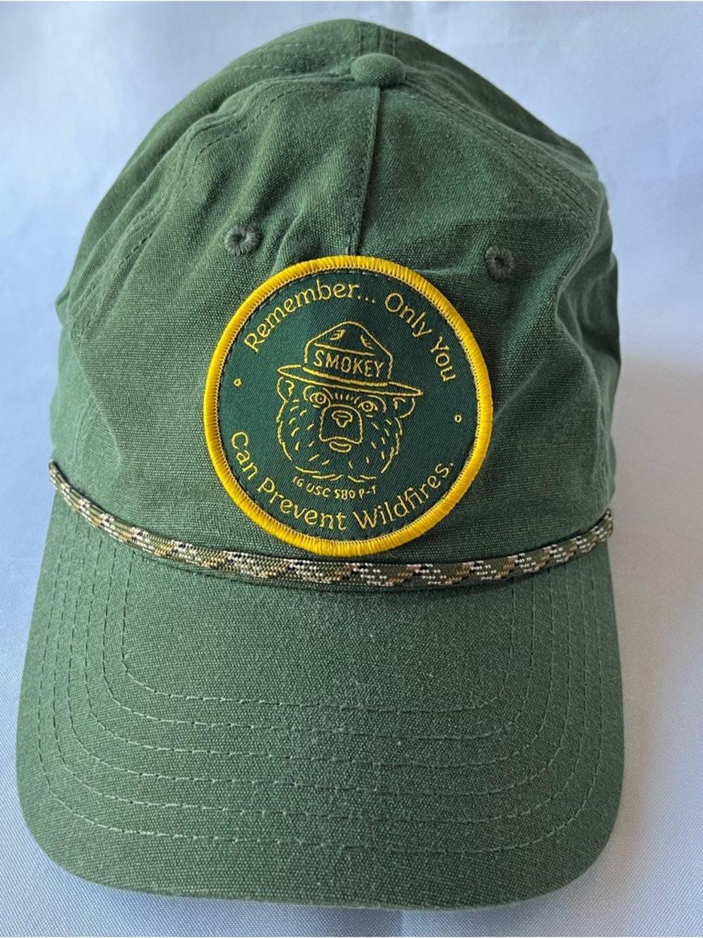 MAD Engine Olive Green Smokey Bear Patch Baseball Cap